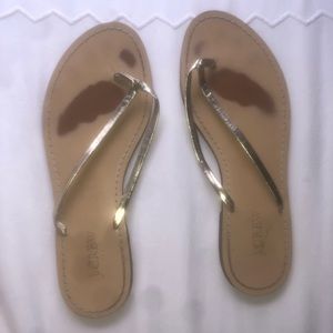 J. Crew Gold Thong Sandal
